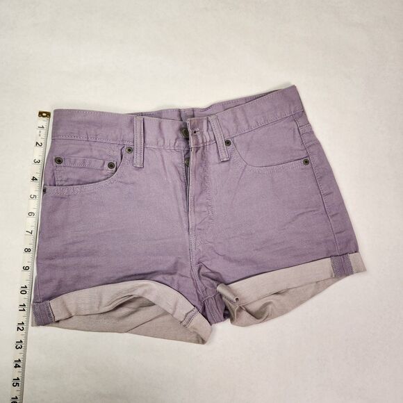 Levi’s 501 Purple Denim Jean Cuffed Shorts Button Fly Women's Size 27 - Picture 10 of 10